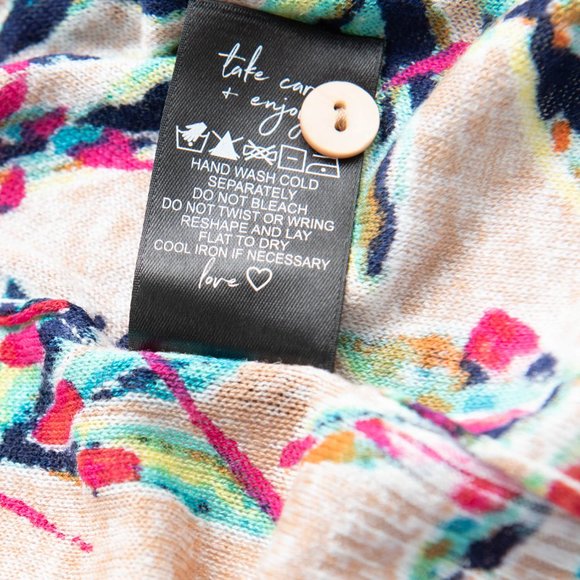 Nic + Zoe Cardigan Cherry Blossom Rayon Linen Floral Multicolor Small Petite - Picture 6 of 7